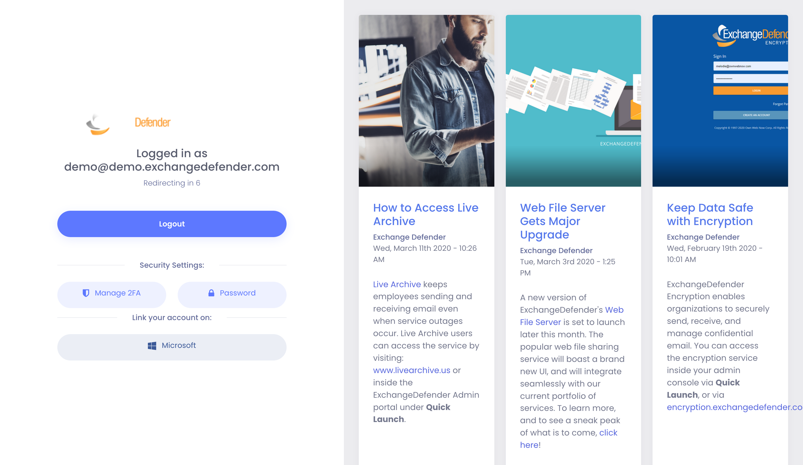 ExchangeDefender OAuth
